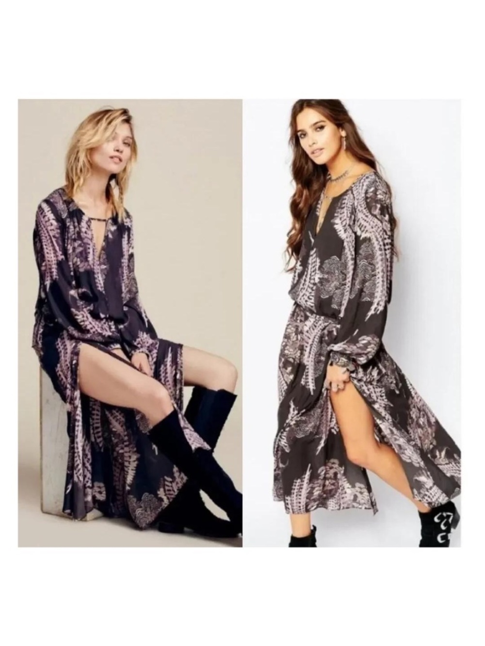Free People Raven Out Of The Woods Maxi Dress - size XL
